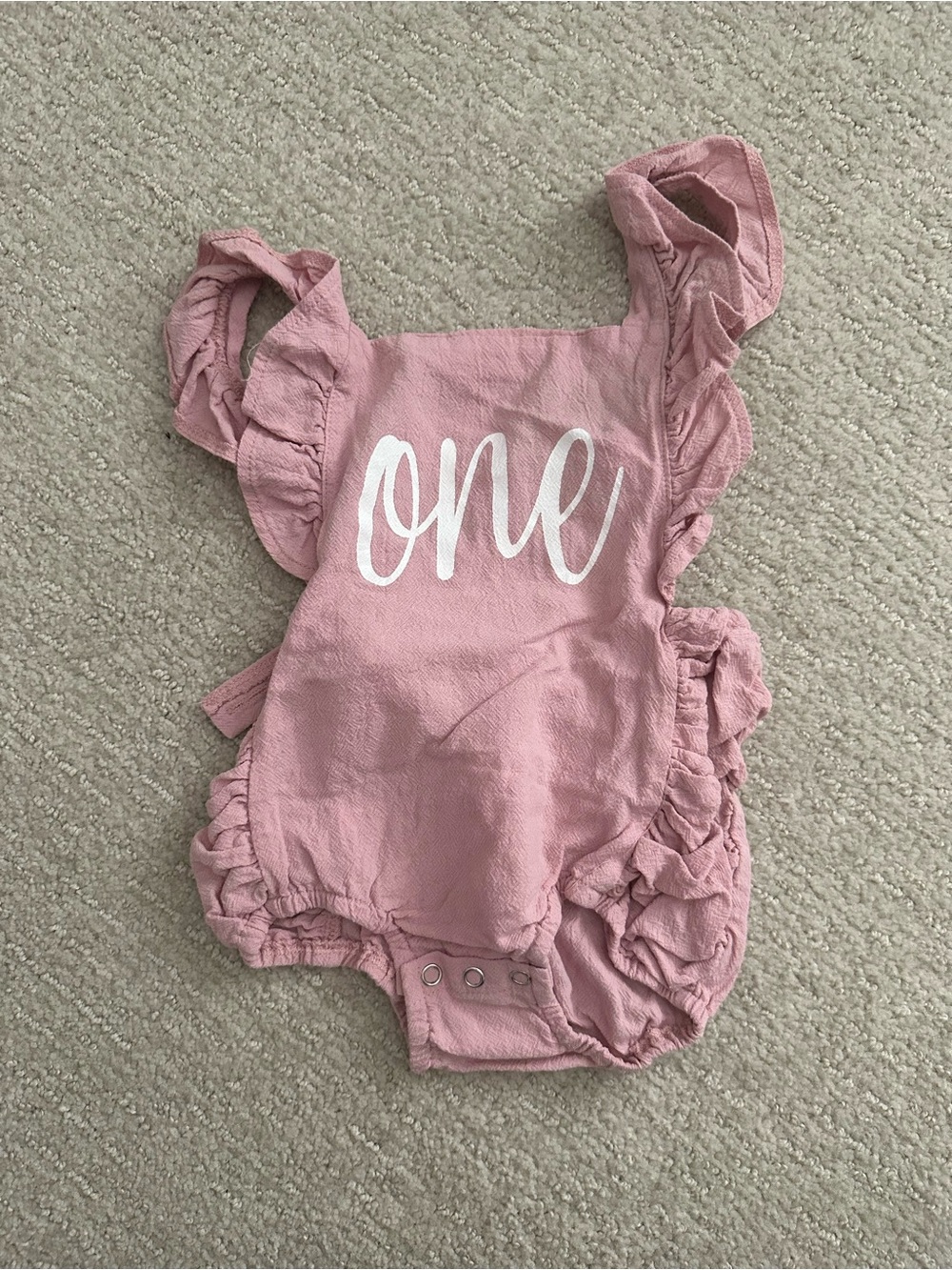 Pink "One" Ruffle Baby One-Piece